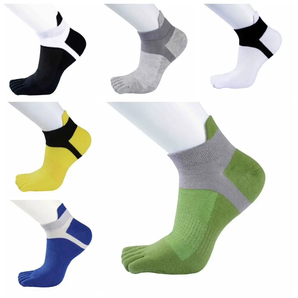 Invisible Men's Five Toe Socks Anti Friction Cotton Five Finger Sports Socks Patchwork Short Running Hosiery Spring/Summer