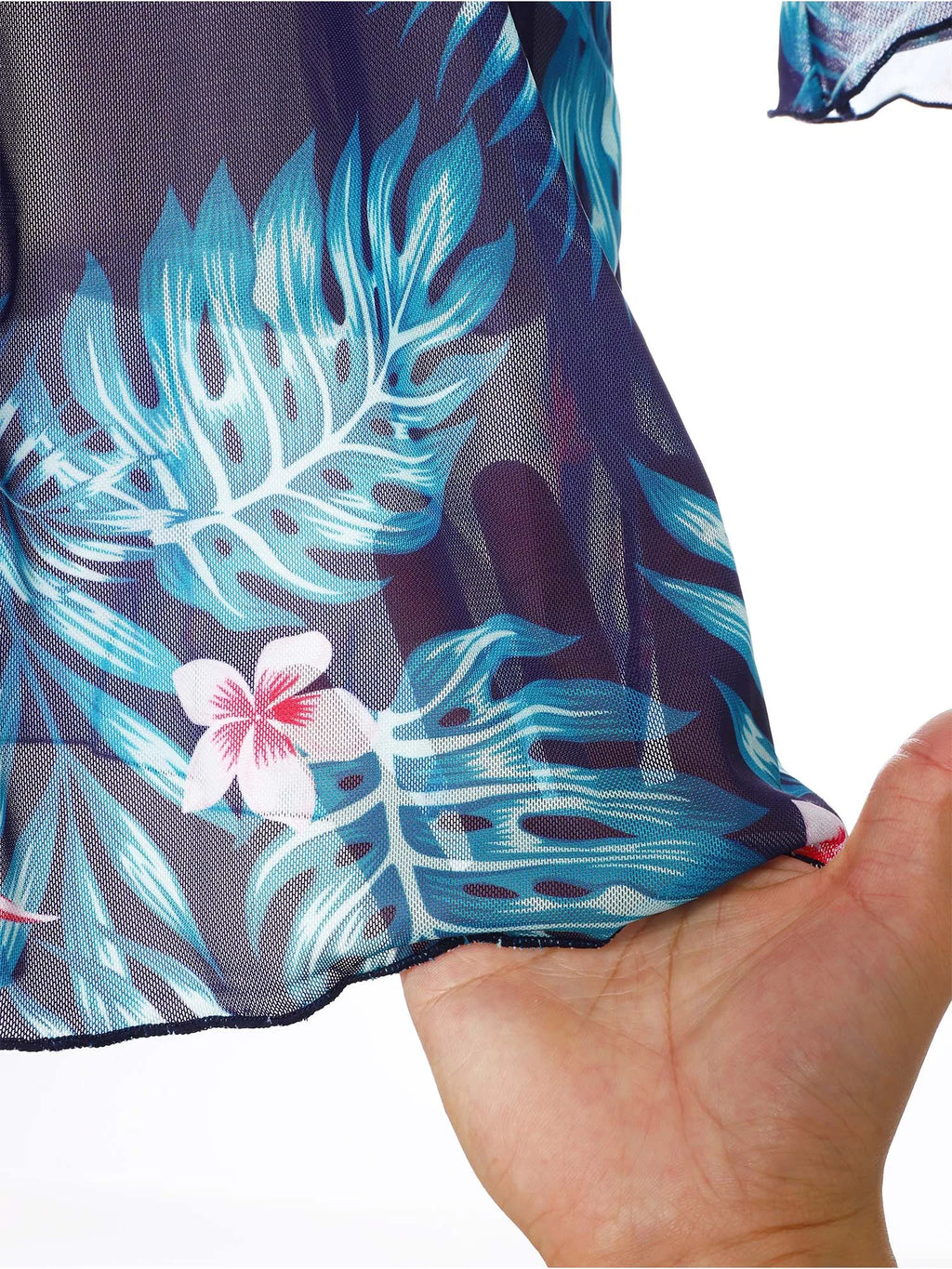 Womens Swim Sets Swimsuit Outfits Underwired Padded Bikini Set with Chiffon Cover-up Tropical Print Swimwear Beach Bathing Suit