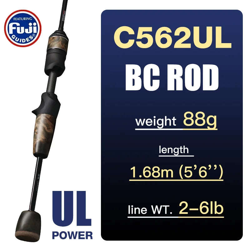 SEASIR Stream Solid Wood Fishing Rod FUJI A+O Guide Rings UL1.57M-1.98M 86G  Ultralight BFS TORAY 40T Carbon Fishing Rods