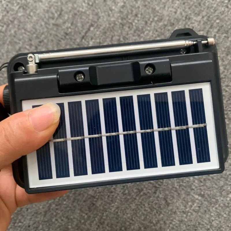 Portable Emergency Radio Solar FM AM SW1-6 Radio Receiver Bluetooth Speaker with Flashlight TF Card USB Drive MP3 Music Player