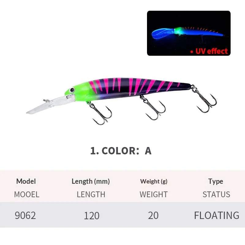 120MM 20G Minnow Fishing Lures Floating Wobbler Long Casting Artificial Hard Bait Trolling Jerkbait Depth 3-8M Fishing Supplies