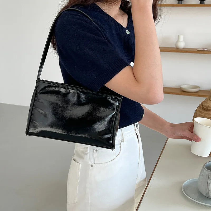 Fashion Female Handbags Luxury Ladies Small Clutches Purse Silver Tote Evening Bag Pu Leather Shoulder Underarm Bags for Women