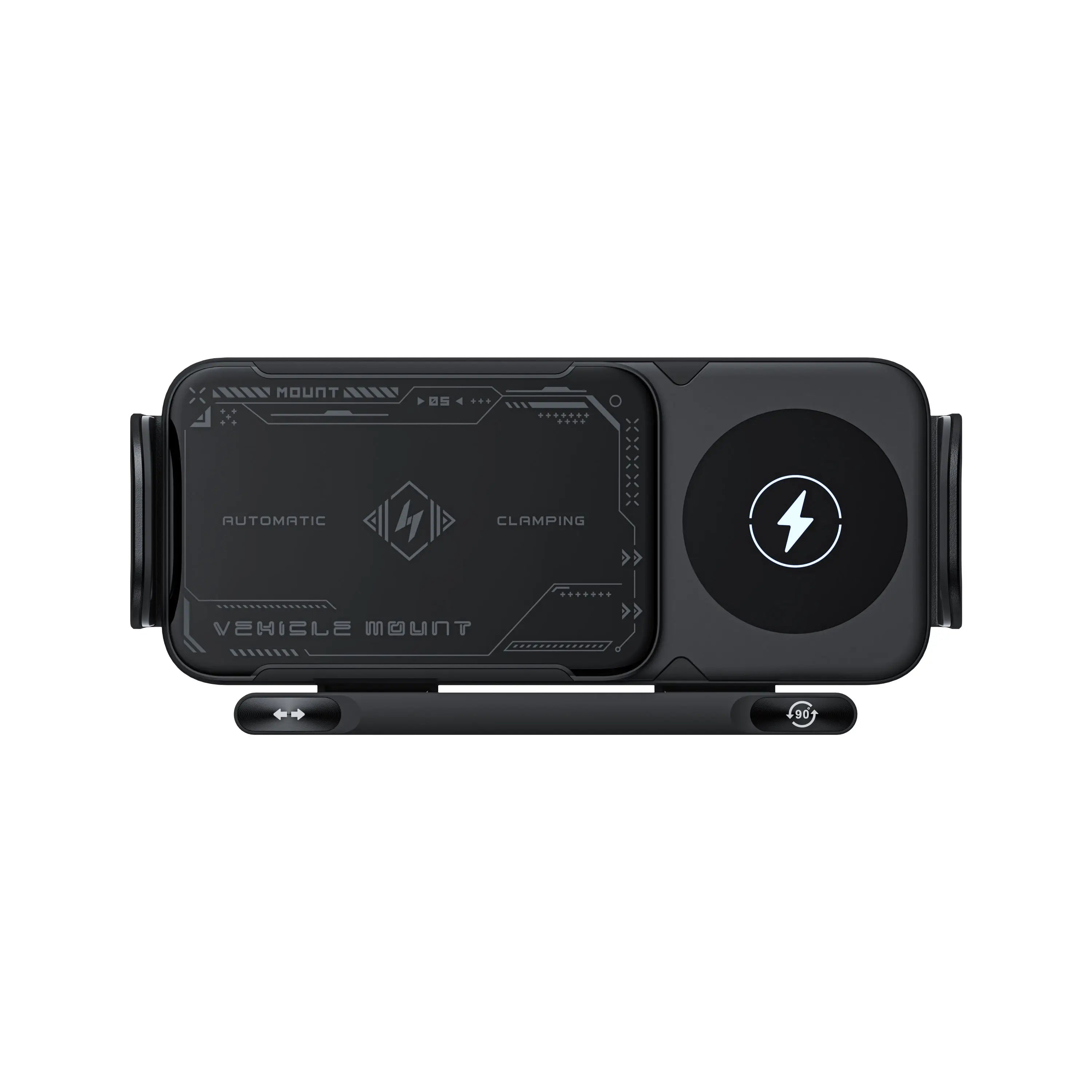 Foldable Phone Holder Car Wireless Charging Phone Mount Universal Phone Holder Intelligent Induction Electric Rotation Charger