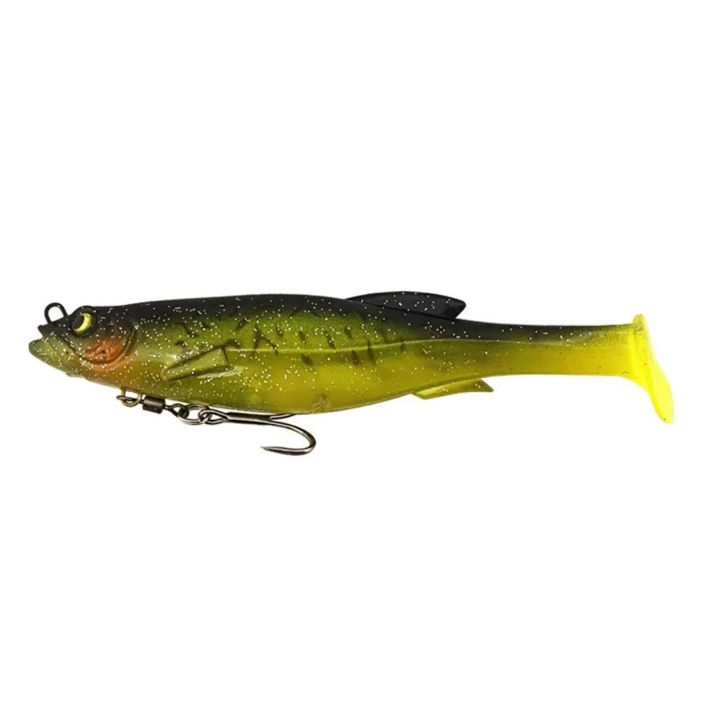 With Salwater Freshwater Hook Soft Fishing Lures 9cm/9g 12.5cm/21g 3D Eyes Artificial Swimbait T Tail Artificial Fish