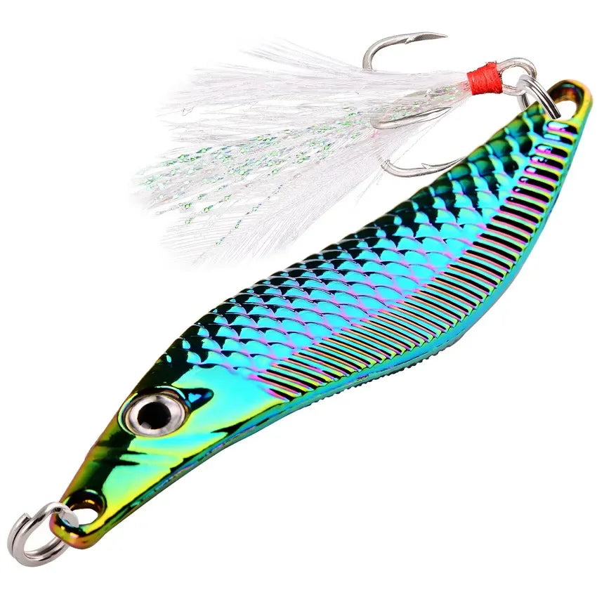 1PC 7g-20g Metal VIB Leech Spinners Spoon trout fishing Lures Artificial Bait Saltwater Trolling Wobblers Night Fishing Tackle