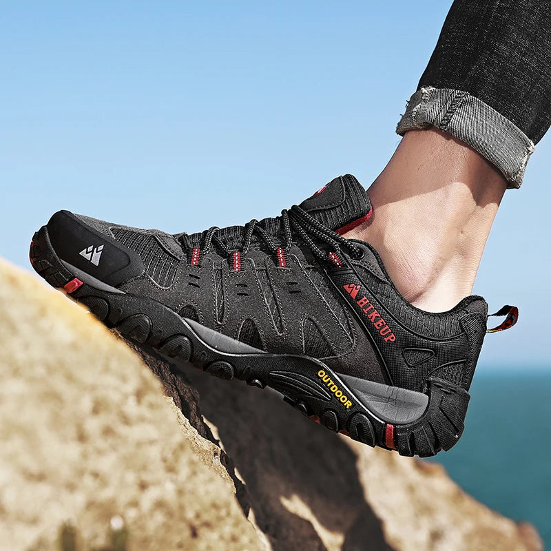 Men's Hiking Shoes Suede Leather Outdoor Shoes Wear-resistant Men Trekking Walking Hunting Tactical Sneakers Zapatillas Hombre