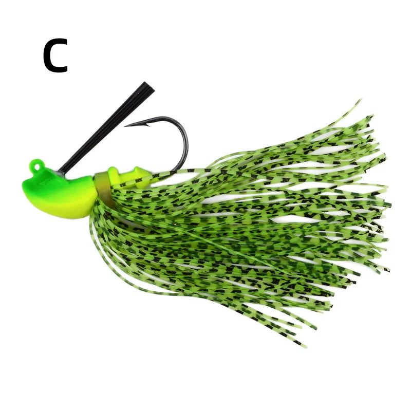1PCS spinnerbait buzzbait Anti-barb fishing lures Black Large Mouth Bass Fish Beard Pike Rubber Jig Fishing Bait