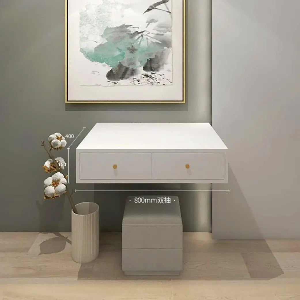 Hanging Vanity, Wall Mounted Vanity, Bedroom Wall Mounted Desk, Unpainted Density Board Material, Suitable for Bedroom Use
