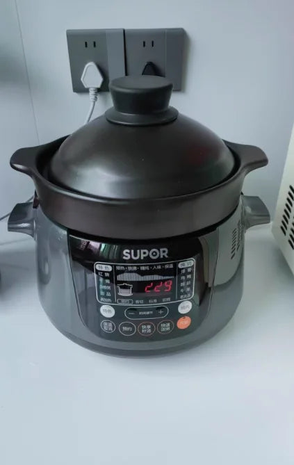 220V Electric Stew Pot Home Intelligent Automatic Soup Electric Casserole Purple Sand Ceramic Pot Slow Cooker Crock Pan AE