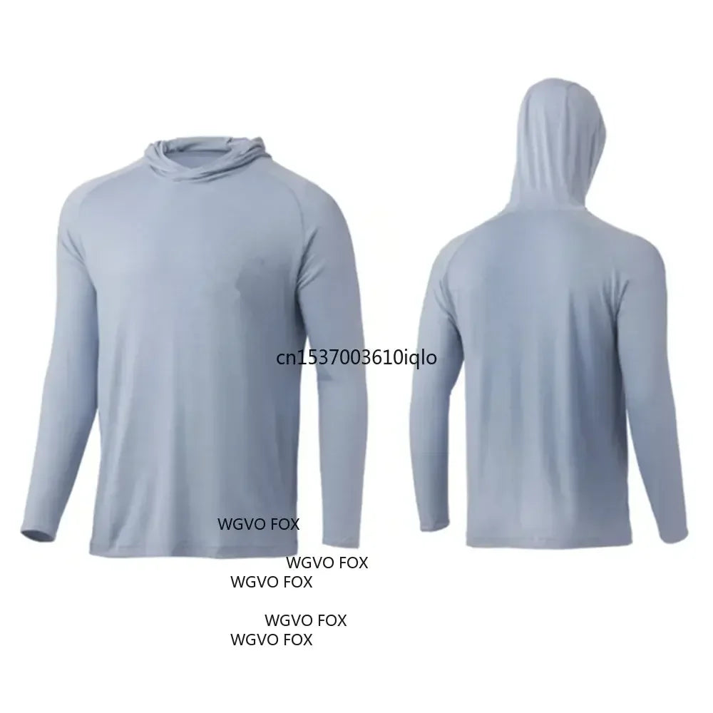 Fishing Apparel Clothing Men Long Sleeve Fishing T-shirt Sun Protection Uv Breathable Hooded Angling Camisa De Pesca