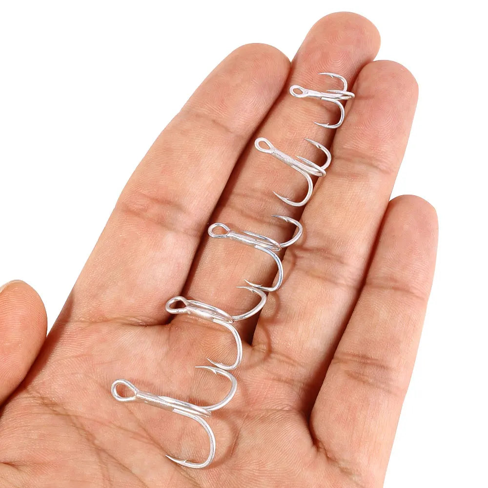 20pcs 4# 6# 8# 10#2# Fishing Hook High Carbon Steel Treble Hooks Bent Triple Fishhooks Set Anchor Hooks For Sea Fishing