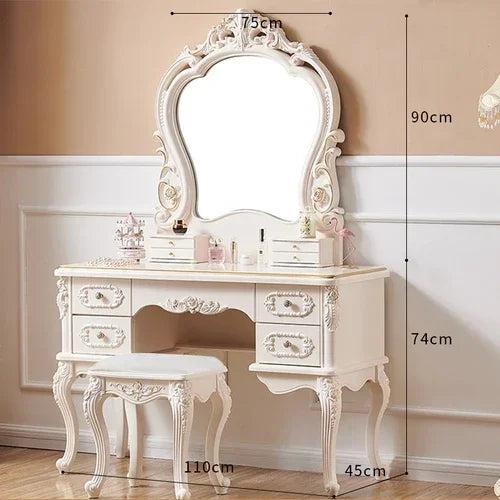 Makeup Vanity Dressing Table Dressers for Bedroom Makeup Vanity Desk Organizer Treasure Chest Girls Tocadores Comfortable Table
