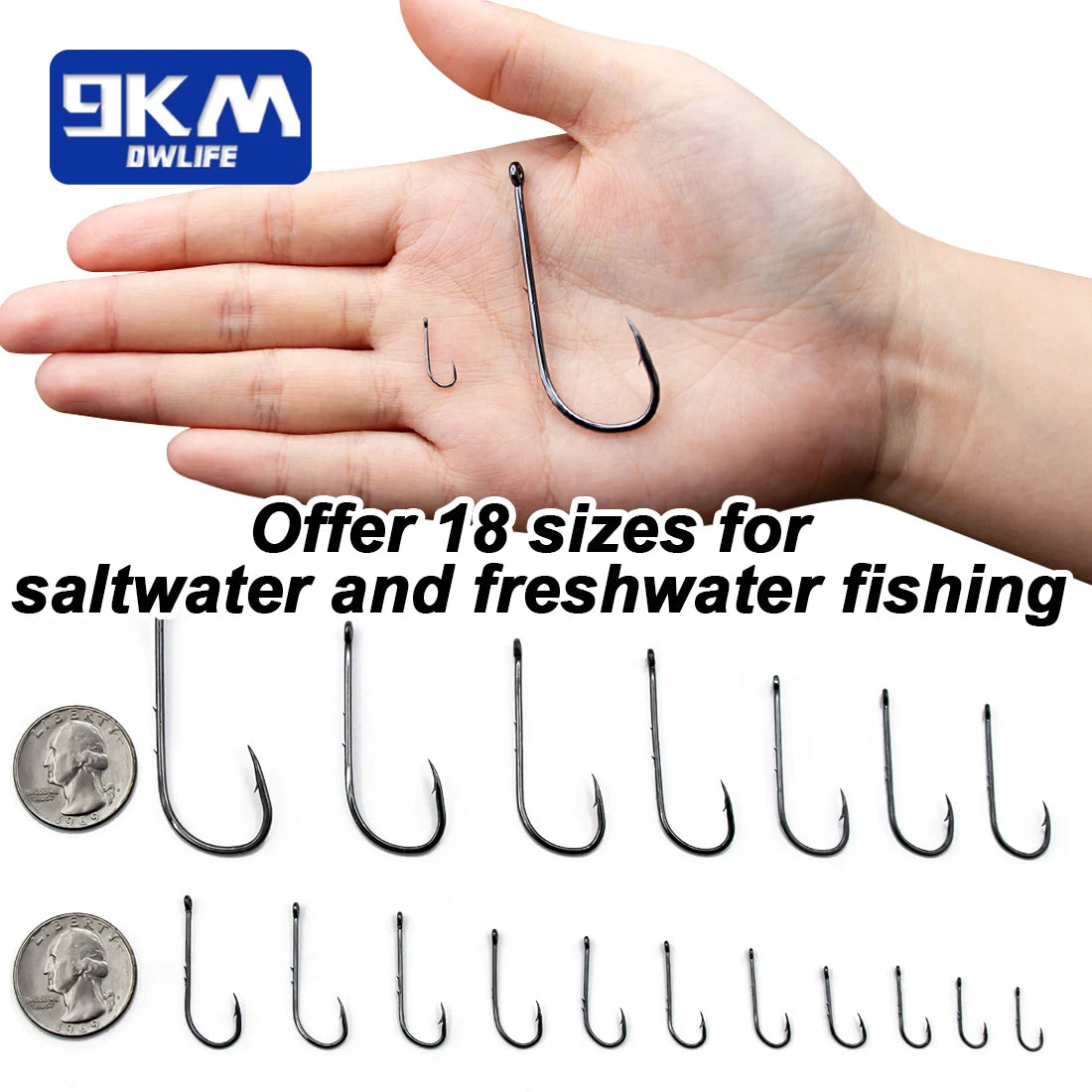 9KM 25Pcs Baitholder Fishing Hooks Sea Fishing Shank Beak Live Bait Holder Fishing Worm Hooks Accessories Tackle