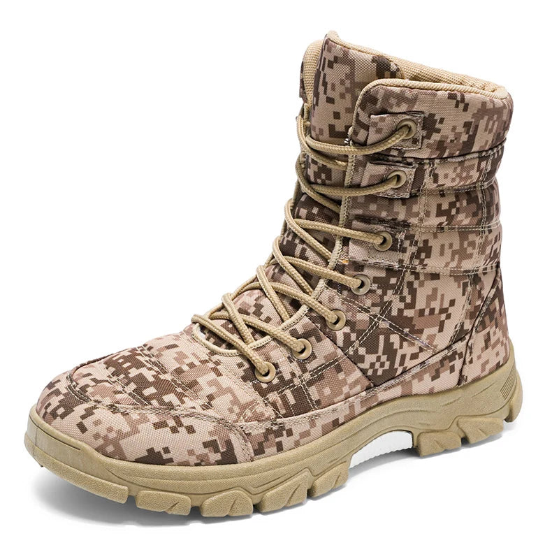 Men Boots High-top Mountain Sneakers Hiking Shoes For Men Outdoor Climbing Sneakers Autumn Winter Walking Zapatillas Hombre