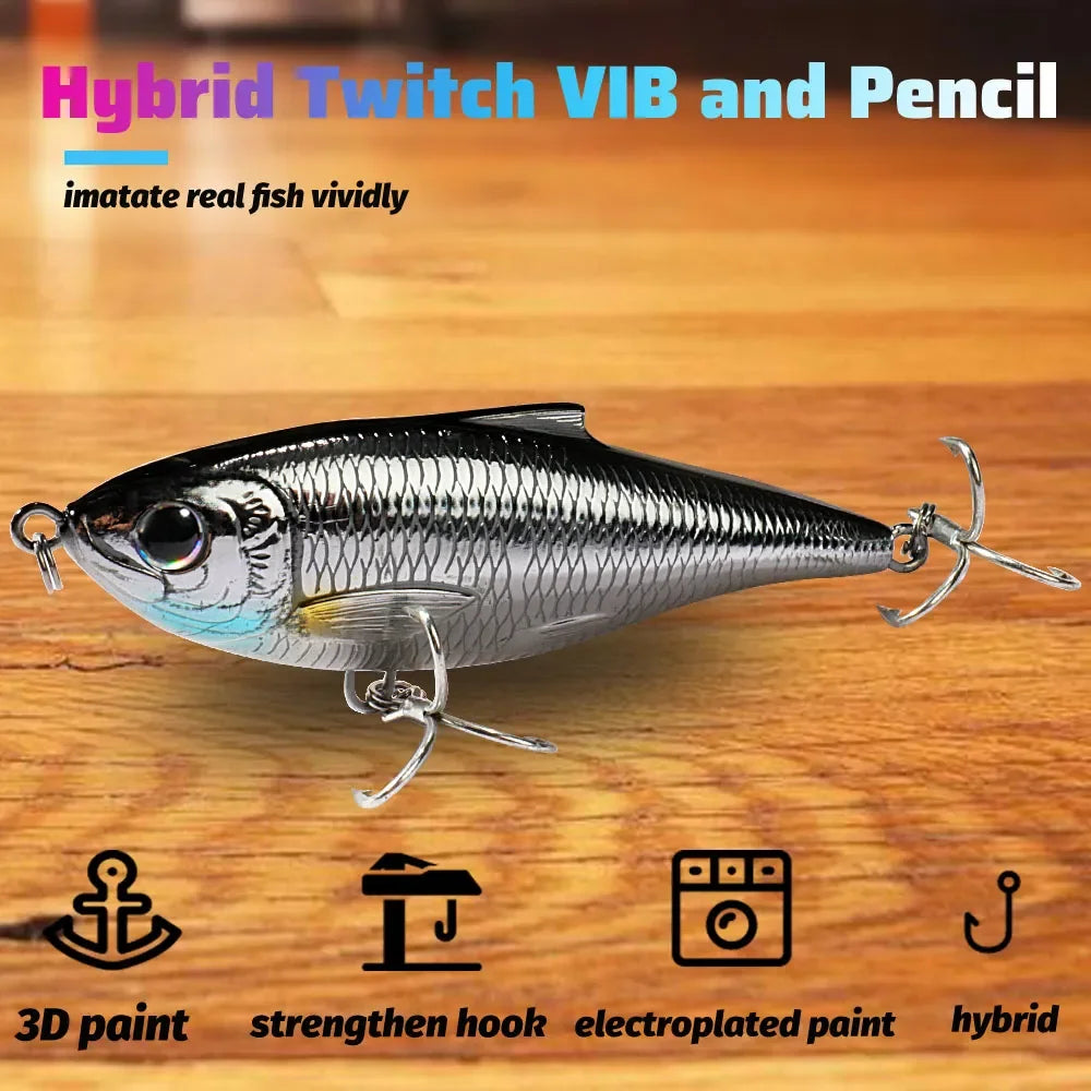 Top Water Floating Minnow 12g 7.5cm Pencil Lure 20g 9cm VIB Rattle Steel Ball Swimbait Pesca Wobbler Jerkbait Tackle Twitch Bait
