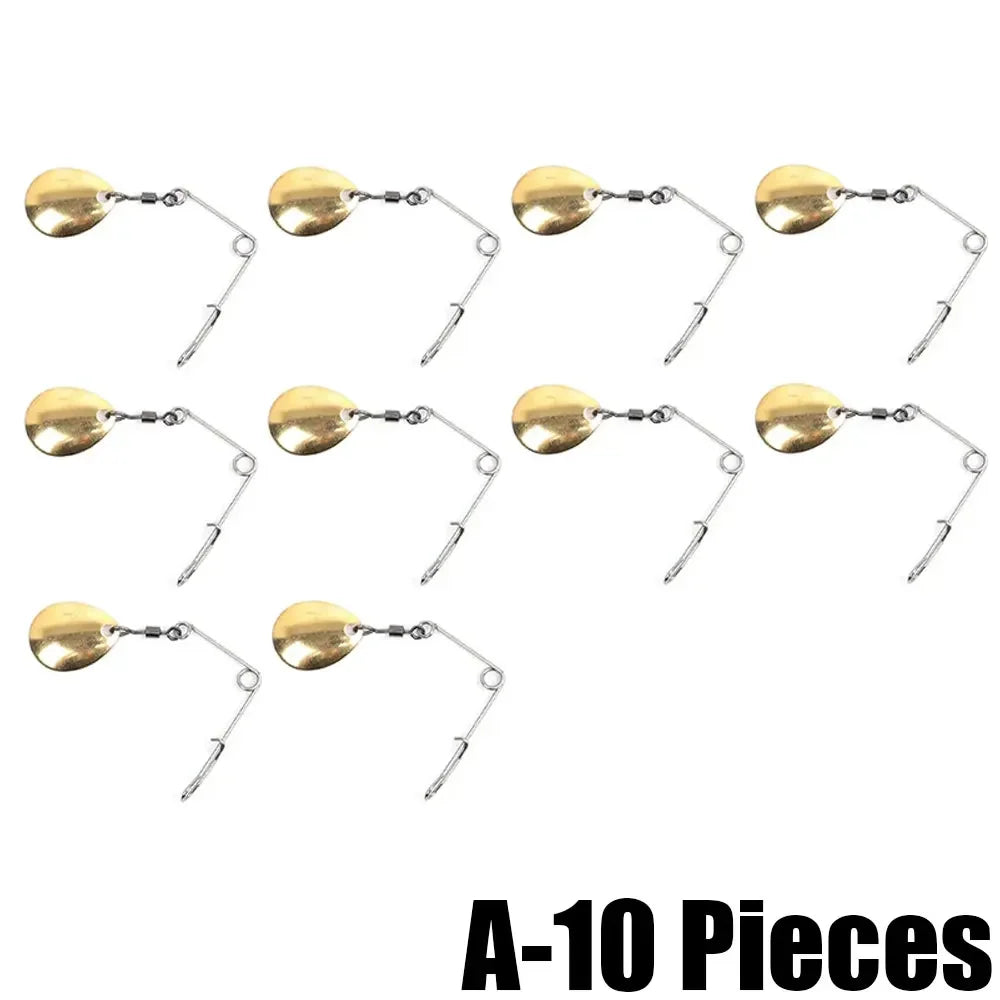 10pcs Vibration Spinner Bait Lures Tackle Barb Fishing Lures Spinner Fishing Lure Bait Spoon Bass Wire Bait Tool Accessories