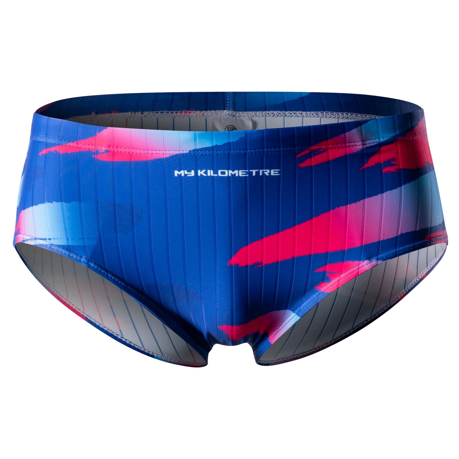 Men Ployester Print Swimsuit Swim Brief with Adjustable Drawstring Mens Bathers Training Competition Racing Briefs MY KILOMETRE