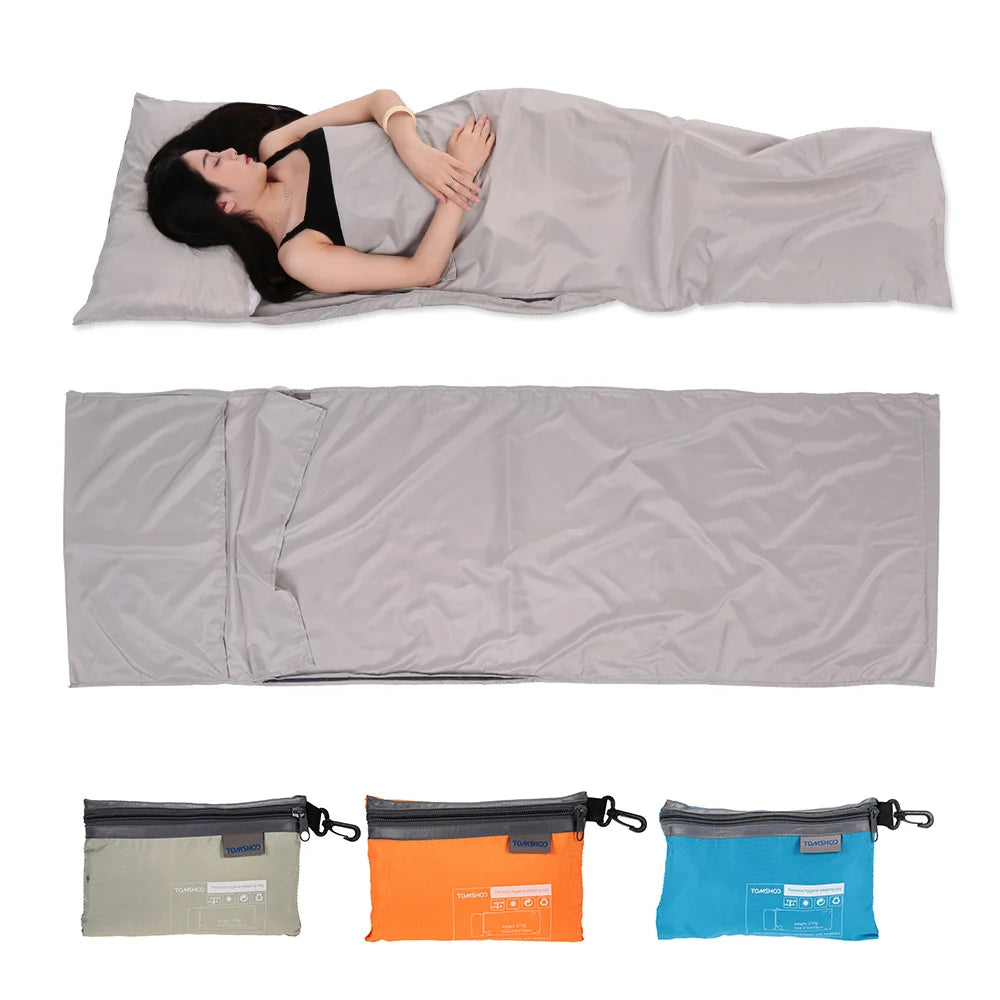 Lightweight Outdoor Sleeping Bag Liner Polyester Pongee Portable Single Sleeping Bags Camping Travel Hotel Sleep Bag 75*210CM
