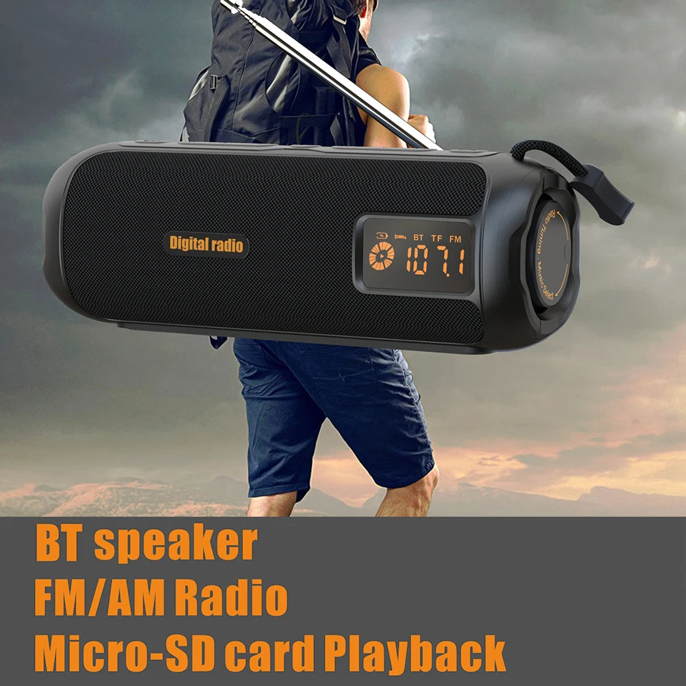 BT Speaker Portable Radio AM FM Radio Rechargeable Radio for Home Kitchen Outdoor