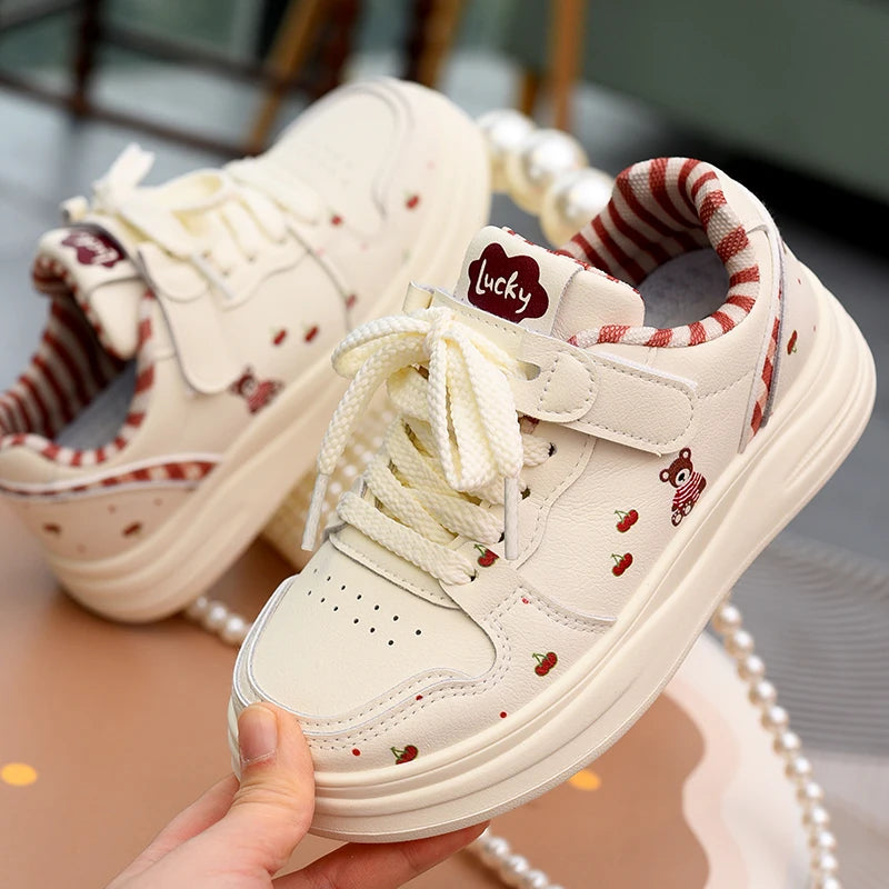 Girls' shoes 2026 Spring and Autumn new children's shoes, children's board shoes, versatile white shoes, anti slip single shoes,