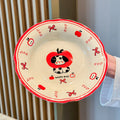 Cartoon Dog Pattern Ceramic Bowl Plates Home Kitchen Tableware Under-Glazed Color Porcelain Dining Bowls Restaurant Dinnerware
