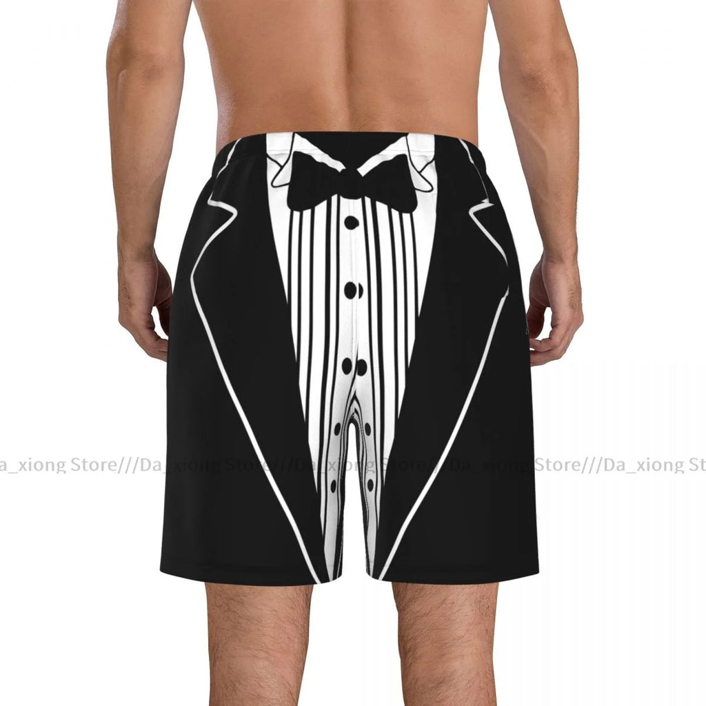 Mens Swimming Shorts Swimwear Mens Tuxedo Boxer Trunks Swimsuit Beach Wear Boardshorts