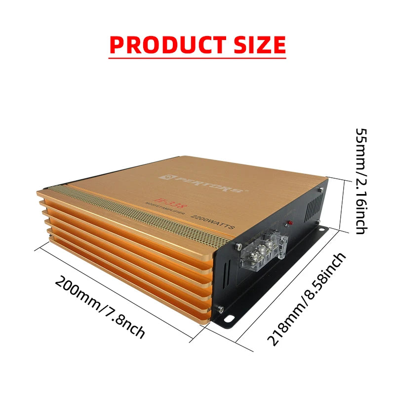 2-Channel 12V Car Power Amplifier Class A/B Digital Stereo Surround Passive Subwoofer Audio Player For Cars Max 2200W AMP