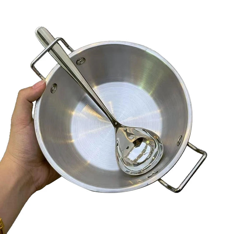 Stainless Steel Seafood Rice Pot Home Cooking Paella Pan Picnic Snack Plates Cookware Saucepan Dry Pots With Handle For Kitchen