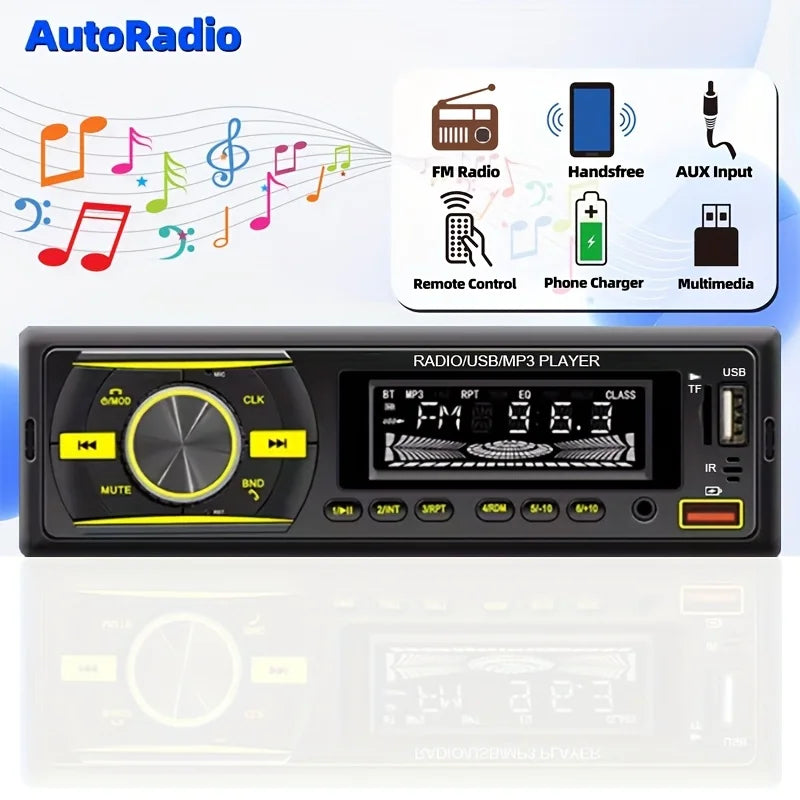 [Car Stereo with Voice Control] Single DIN Car Stereo | Voice Control, FM Radio, MP3 Player, USB & AUX Port, Audio Recording