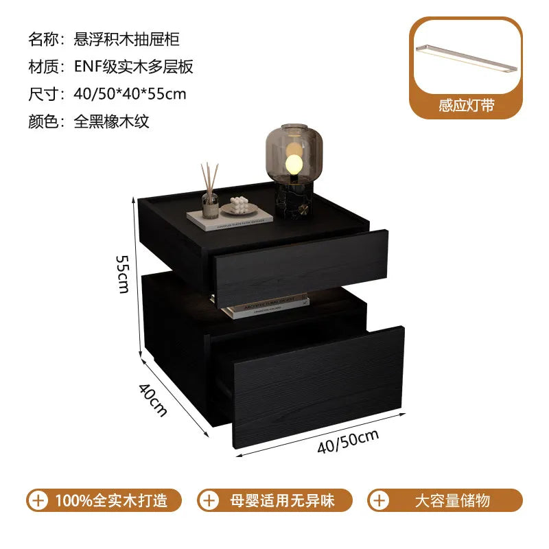 Luxury Decor Bedside Table Coffee Trendy Wood Vanity Living Room Nightstand Space Saving Cabinets Criado Mudo Home Furniture