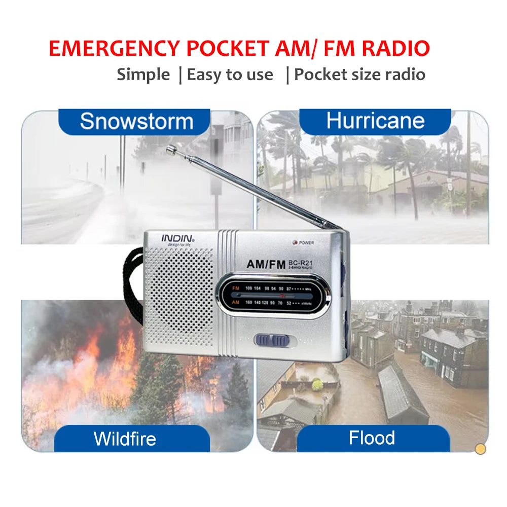 Portable Radio AM FM Transistor Radio with Loud Speaker, Ideal Gift for famlily Suitable for  Indoor, Outdoor and Emergency