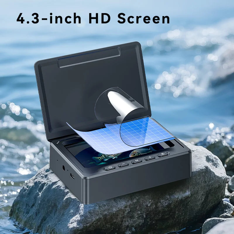 Portable Fish Depth Finder Water 4.3 Inch LCD Fish Finder Underwater 220° Fishing Camera 2000mAH Battery 20m for Boat Lake Kayak