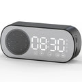 Digital Alarm Clock Bluetooth 5.0 Speaker LED Display Mirror Desk Alarm Clock with FM Radio Support TF Card Play for Home Office