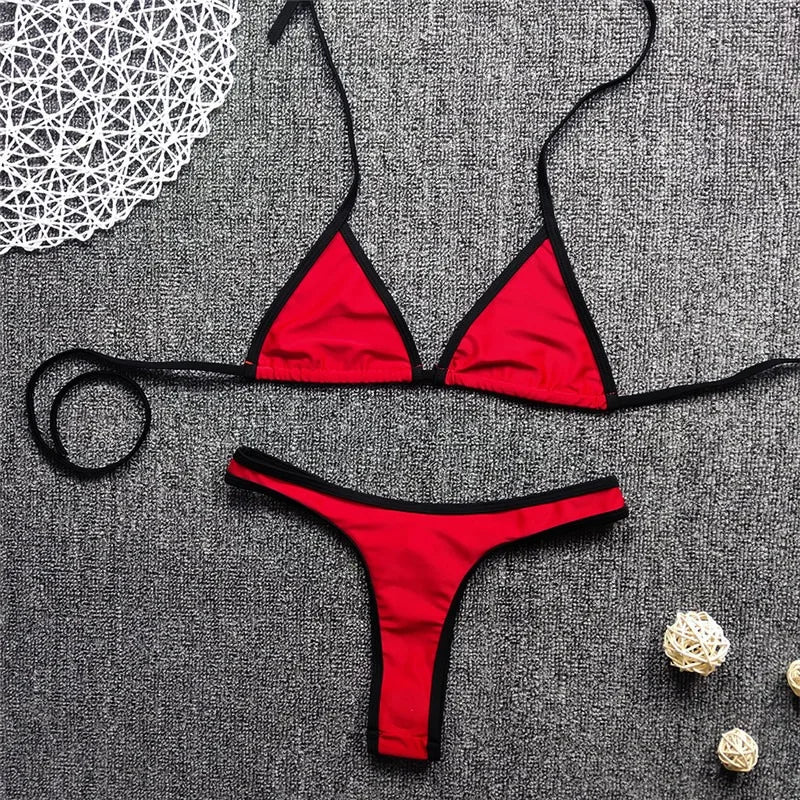 Swimsuit Women  European and American Sexy Bikini, Backless, Fresh and Cute, Multi-color Two-piece Swimsuit for Women