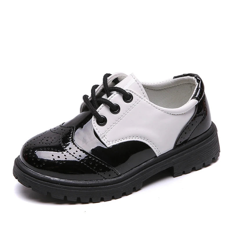 EOFK Boy Girl Derby Comfort Oxfords Dress Leather Shoes Spring Autumn Children School Uniform Classic Perfomance Loafers
