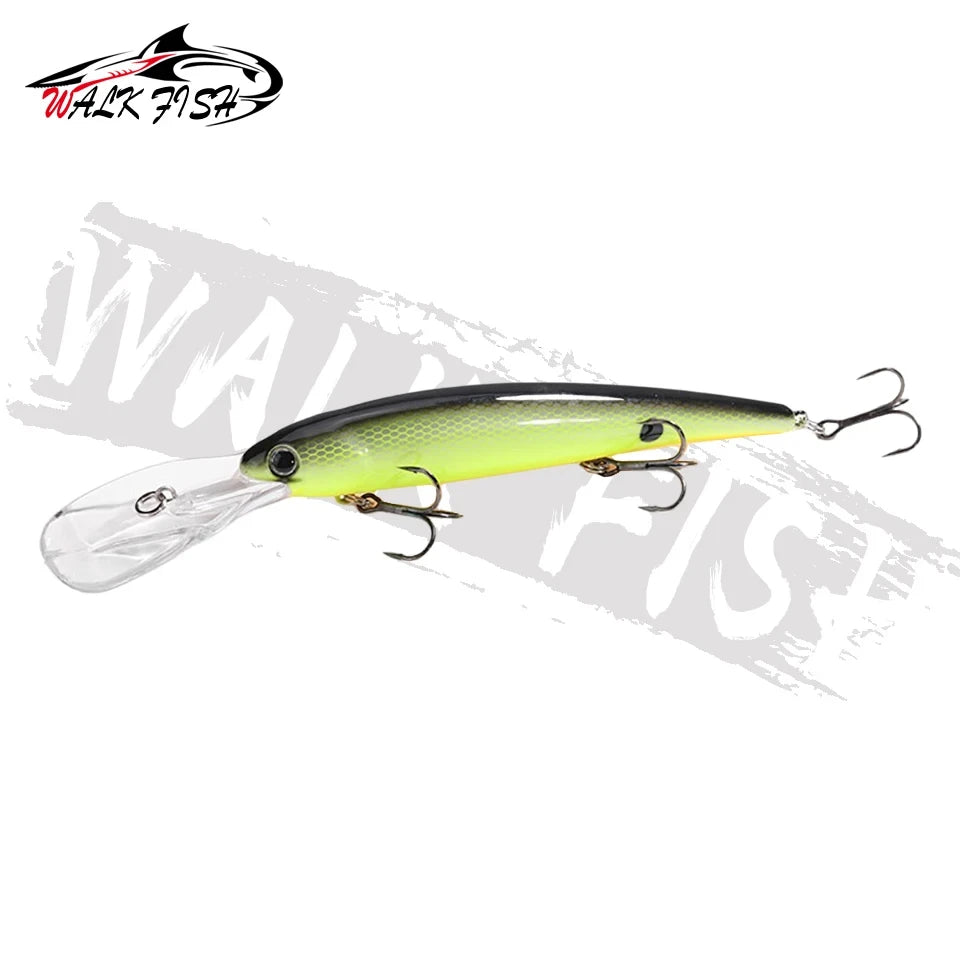 WALK FISH Deep walleye Trolling Fishing Lure Wobbler 12cm 20g Floating Crankbait Minnow Bass Pike Bait Depth 0-6m Fishing Tackle
