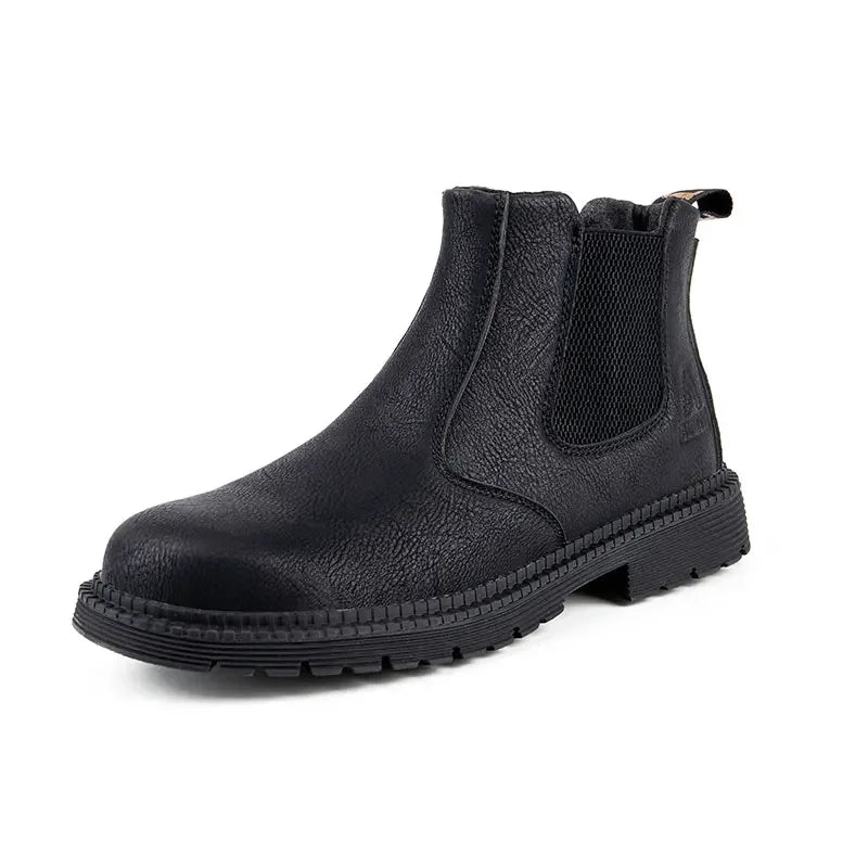 Mens Work Boots 2025 Fashion Outdoor Leather Steel Toe Indestructible Shoes Men Anti Slip Puncture Proof Safety Shoes Boot Man