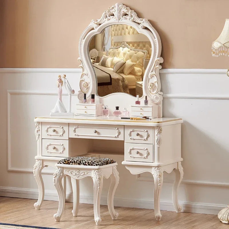 Makeup Vanity Dressing Table Dressers for Bedroom Makeup Vanity Desk Organizer Treasure Chest Girls Tocadores Comfortable Table