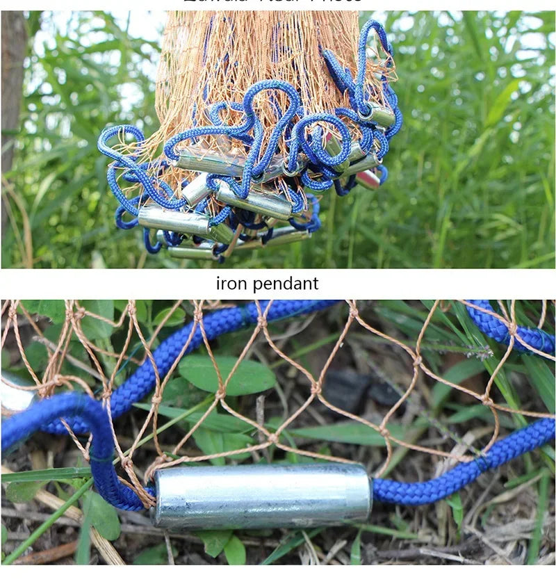 Lawaia Fishing Net Multifilament/Monofilament Line Cast Net Catch Fish Throw Network Steel Sinker Outdoor Hand Net Fish Trap