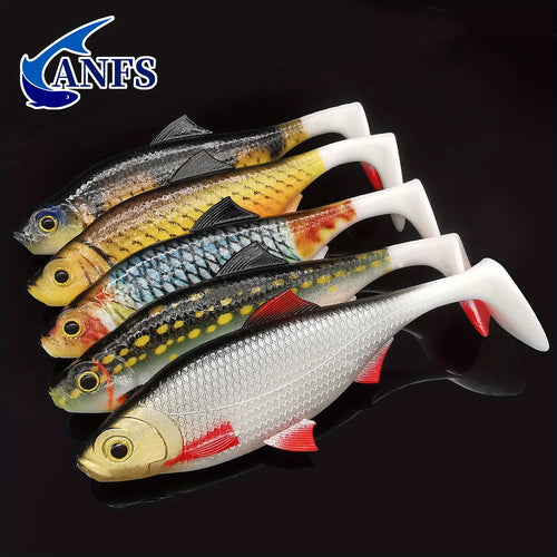ANFS 2pcs Soft Fishing Kit 3D 14cm/5.5Inch Artificial Bait Shad Pike Perch Zander Catfish Fishing Tackle  Artificial
