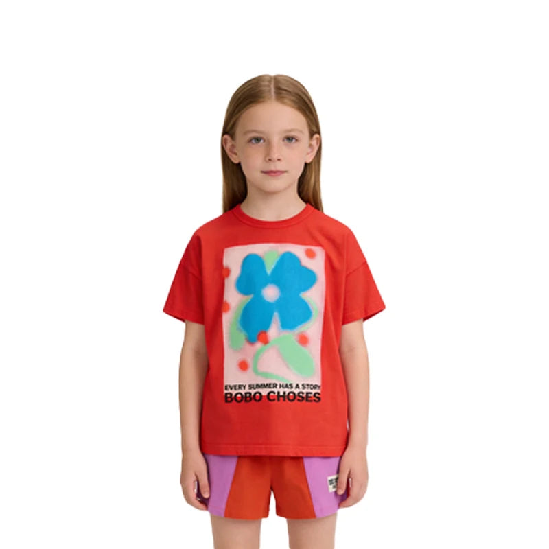 Summer 2026 New Kids T-shirt Shorts Set  Korean Boy Girl Letter Printed T-shirt Children's Casual Cute Short Sleeves Kids Tops