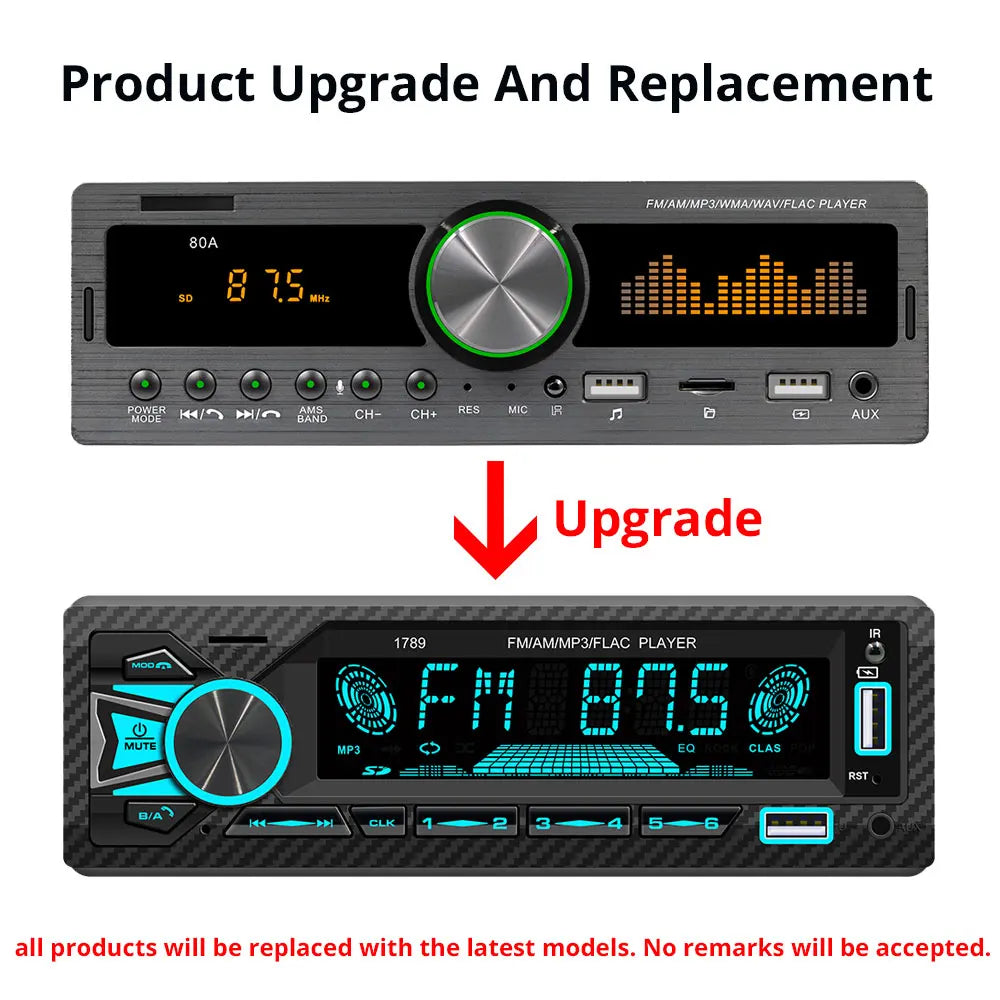 Car Radio 1Din 4*60W Srereo MP3 Multimedia Player Bluetooth FM Receiver With Remote Control Support USB Charging TF FM AUX