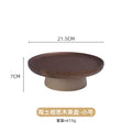 Modern Round Wooden Cake Tray with Glass Cover Dessert Bread Display Stand Fruit Snack Plate Kitchen Utensils Holiday Decoration