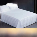 Hotel Bedding White Washed Cotton Sateen Stripe Pillowcases for Beauty Salons Bath Massage Shops Homestay Bed Sheets