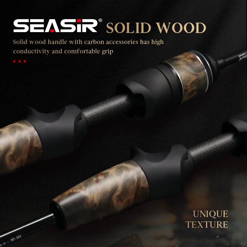 SEASIR Stream Solid Wood Fishing Rod FUJI A+O Guide Rings UL1.57M-1.98M 86G  Ultralight BFS TORAY 40T Carbon Fishing Rods