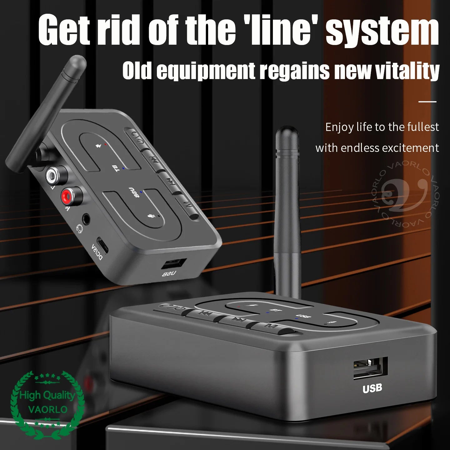 NEW USB Bluetooth 6.0 Audio Receiver Adapter Wireless Stereo Music 3.5mm AUX R/L RCA With Mic Support U-Disk For Car Speaker Amp