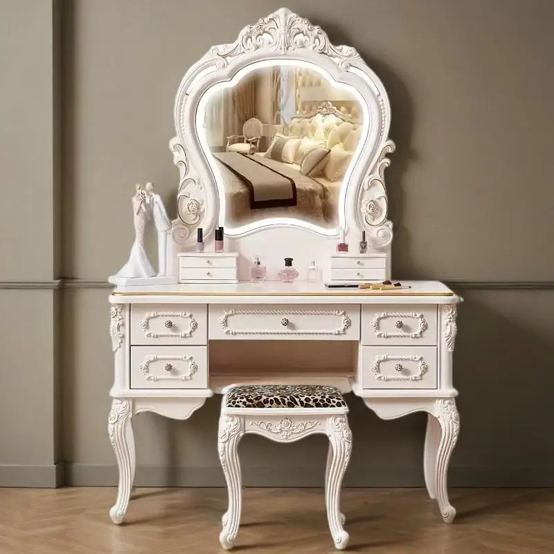 Makeup Vanity Dressing Table Dressers for Bedroom Makeup Vanity Desk Organizer Treasure Chest Girls Tocadores Comfortable Table