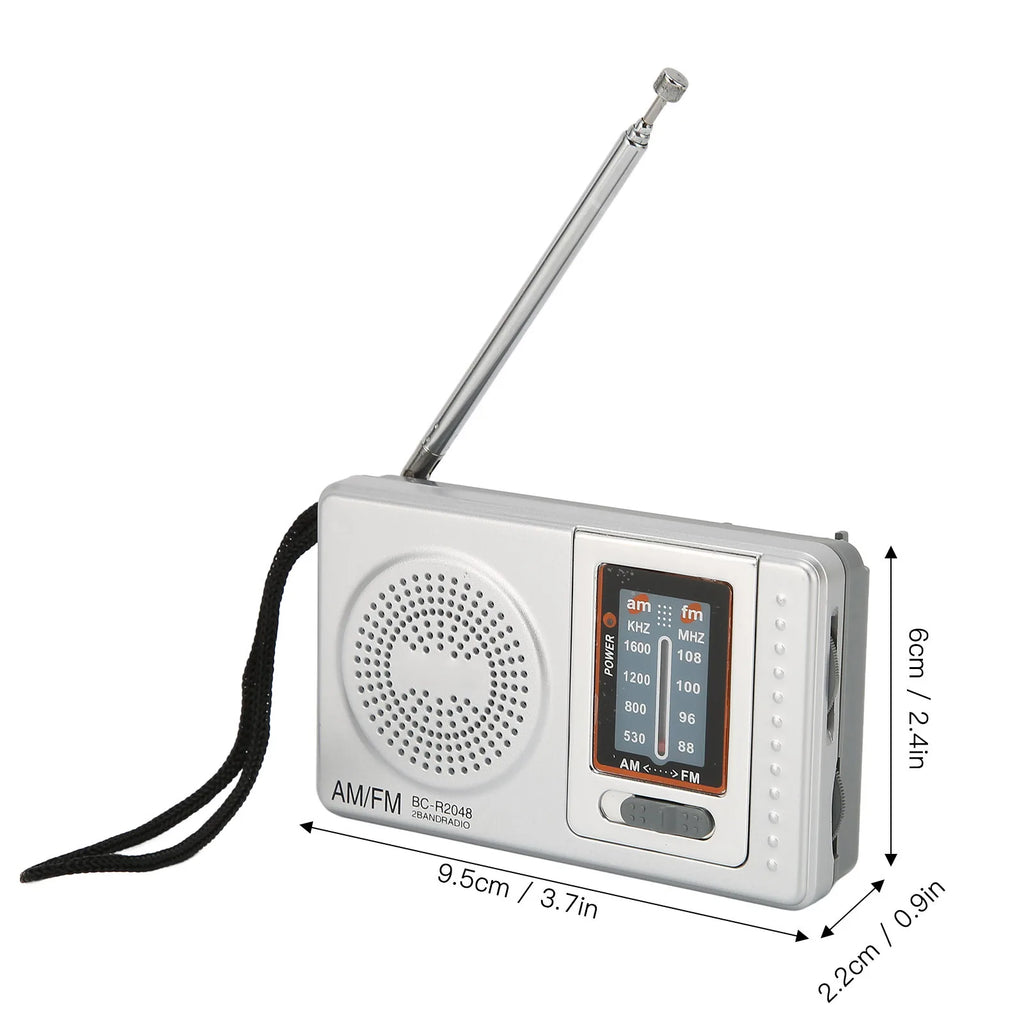 Portable Radio DSP Chip AM FM Transistor Radio with Built in Speaker for Home Travel Entertainment Work Emergency Mini Radio