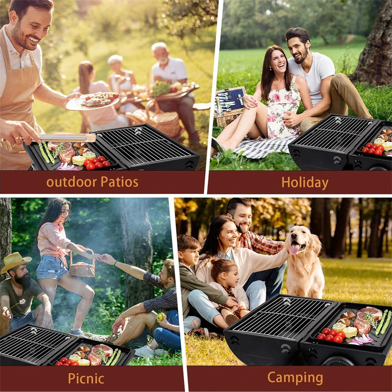 Portable Charcoal Grill,Tabletop Charcoal Grill,BBQ Grill for Outdoor Cooking Camping,Picnics,Backyard,Balcony