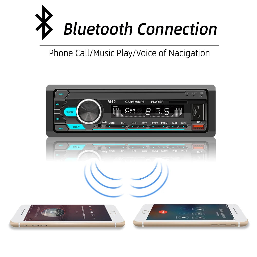 HIPPBQCC Car Stereo Radio 1Din Player FM MP3 Player Digital Bluetooth Car Radio Stereo Audio Music USB/SD with In Dash AUX Input